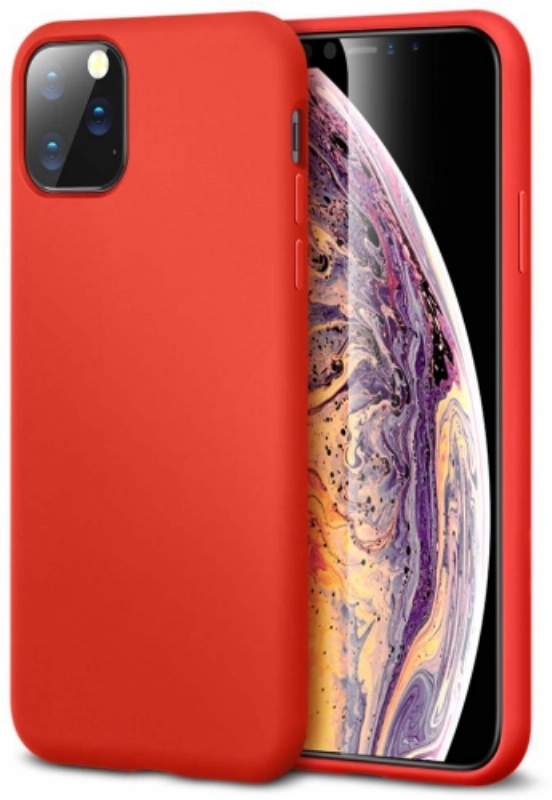 Apple iPhone 11 Pro Kılıf İnce Soft Mat Renkli Esnek Silikon Kapak - Kırmızı