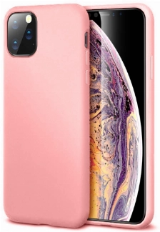 Apple iPhone 11 Pro Kılıf İnce Soft Mat Renkli Esnek Silikon Kapak - Rose Gold