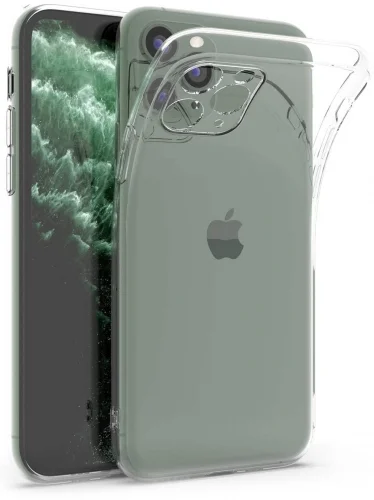 Apple iPhone 11 Pro Kılıf Kamera Korumalı 0.4mm Şeffaf Silikon Kapak