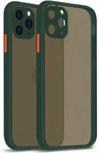 Apple iPhone 11 Pro Kılıf Kamera Korumalı Arkası Şeffaf Mat Silikon Kapak - Koyu Yeşil
