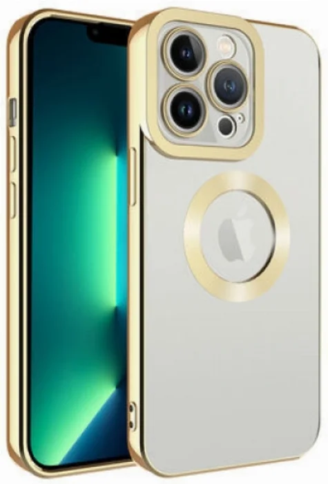 Apple iPhone 11 Pro Kılıf Kamera Korumalı Silikon Logo Açık Omega Kapak - Gümüş