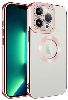 Apple iPhone 11 Pro Kılıf Kamera Lens Korumalı Şeffaf Renkli Logo Gösteren Parlak Kapak - Rose Gold