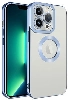 Apple iPhone 11 Pro Kılıf Kamera Lens Korumalı Şeffaf Renkli Logo Gösteren Parlak Kapak - 