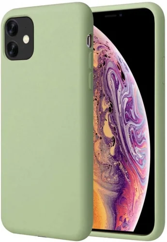 Apple iPhone 11 Pro Kılıf Liquid Serisi İçi Kadife İnci Esnek Silikon Kapak - Yeşil