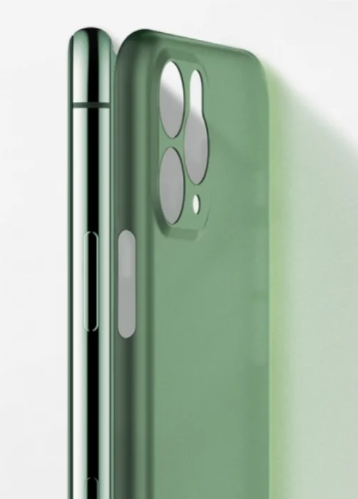 Apple iPhone 11 Pro Kılıf Mat Şeffaf Esnek Kaliteli Ultra İnce PP Silikon  - Kırmızı