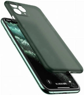 Apple iPhone 11 Pro Kılıf Mat Şeffaf Esnek Kaliteli Ultra İnce PP Silikon  - Koyu Yeşil