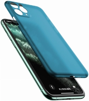 Apple iPhone 11 Pro Kılıf Mat Şeffaf Esnek Kaliteli Ultra İnce PP Silikon  - Mavi