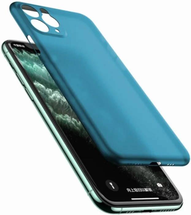 Apple iPhone 11 Pro Kılıf Mat Şeffaf Esnek Kaliteli Ultra İnce PP Silikon  - Mavi