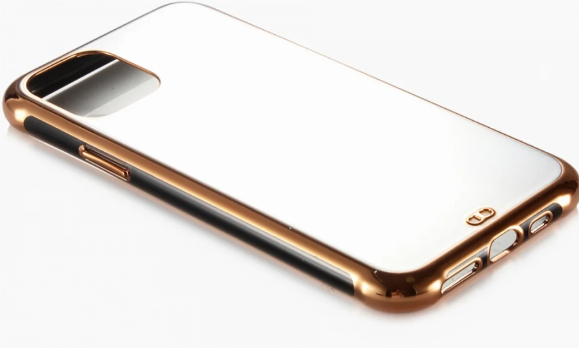 Apple iPhone 11 Pro Kılıf Parlak Sert Silikon Airbag Voit Kapak - Gold