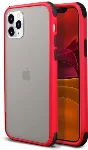 Apple iPhone 11 Pro Kılıf Renkli Köşeli Arkası Şeffaf Mat Tiron Kapak - Kırmızı