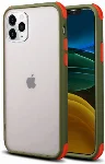 Apple iPhone 11 Pro Kılıf Renkli Köşeli Arkası Şeffaf Mat Tiron Kapak - Yeşil