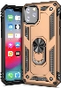 Apple iPhone 11 Pro Kılıf Silikon Zırhlı Standlı Yüzüklü Mıknatıslı Tank Kapak - Gold