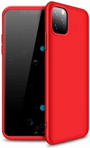 Apple iPhone 11 Pro Max Kılıf 3 Parçalı 360 Tam Korumalı Rubber AYS Kapak  - Kırmızı