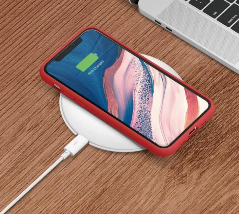 Apple iPhone 11 Pro Max Kılıf İçi Kadife Silk Serisi Silikon Velvet Kapak - Kırmızı