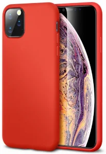 Apple iPhone 11 Pro Max Kılıf İnce Mat Esnek Silikon - Kırmızı