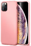 Apple iPhone 11 Pro Max Kılıf İnce Mat Esnek Silikon - Rose Gold