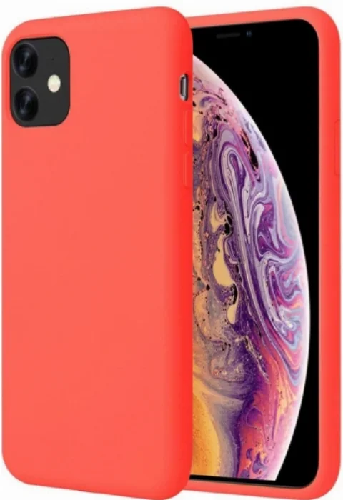 Apple iPhone 11 Pro Max Kılıf Liquid Serisi İçi Kadife İnci Esnek Silikon Kapak - Kırmızı