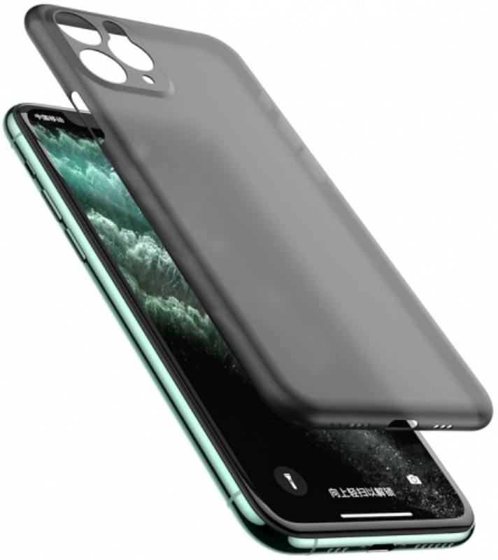 Apple iPhone 11 Pro Max Kılıf Mat Şeffaf Esnek Kaliteli Ultra İnce PP Silikon  - Füme