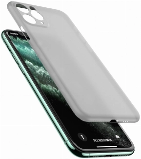 Apple iPhone 11 Pro Max Kılıf Mat Şeffaf Esnek Kaliteli Ultra İnce PP Silikon  - Şeffaf