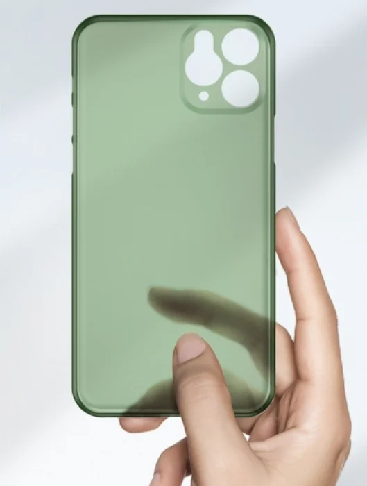 Apple iPhone 11 Pro Max Kılıf Mat Şeffaf Esnek Kaliteli Ultra İnce PP Silikon  - Siyah