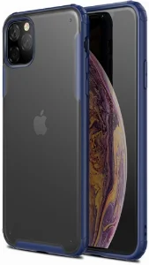 Apple iPhone 11 Pro Max Kılıf Volks Serisi Kenarları Silikon Arkası Şeffaf Sert Kapak - Lacivert