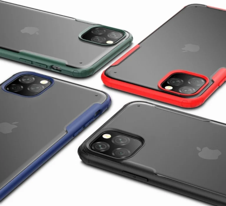 Apple iPhone 11 Pro Max Kılıf Volks Serisi Kenarları Silikon Arkası Şeffaf Sert Kapak - Siyah