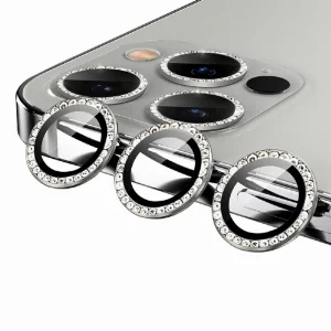 Apple iPhone 11 Pro Max Taşlı Kamera Lens Koruyucu CL-06 - Gri