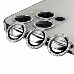 Apple iPhone 11 Pro Taşlı Kamera Lens Koruyucu CL-06 - Gri