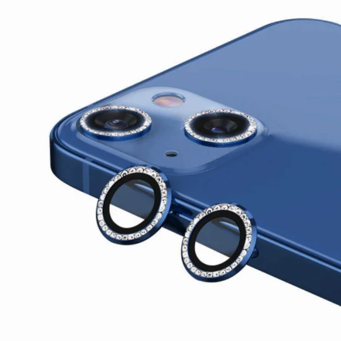 Apple iPhone 11 Taşlı Kamera Lens Koruyucu CL-06 - Mavi