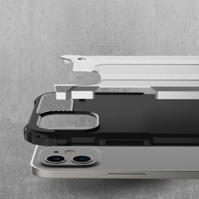 Apple iPhone 12 Mini (5.4) Kılıf Zırhlı Tank Crash Silikon Kapak - Gümüş