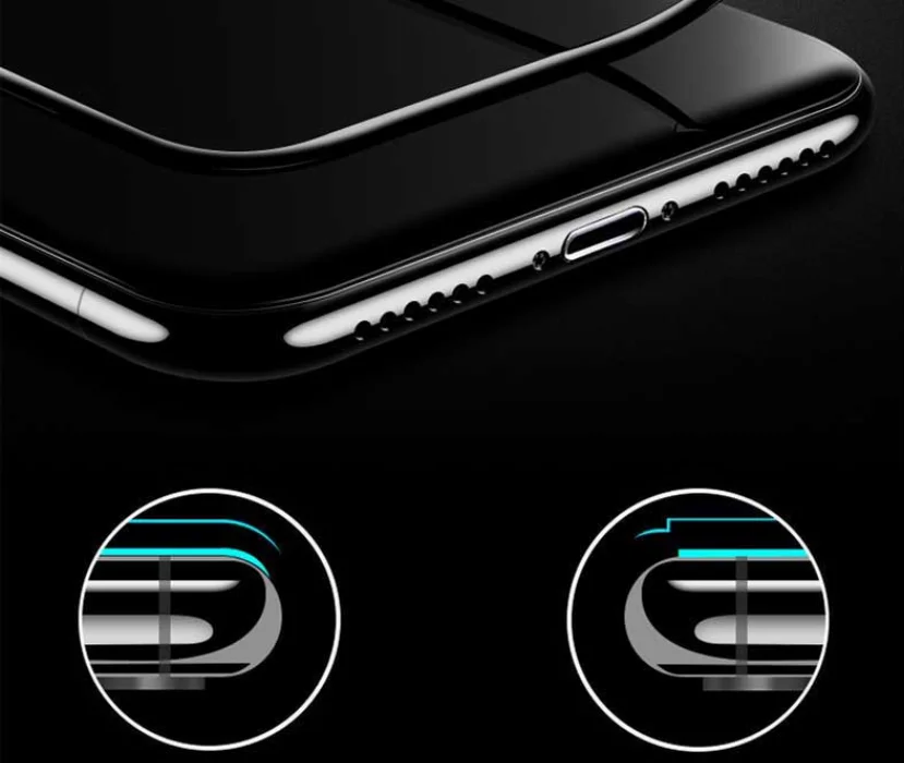 Apple iPhone 12 (6.1) Ekran Koruyucu Fiber Tam Kaplayan Nano - Siyah