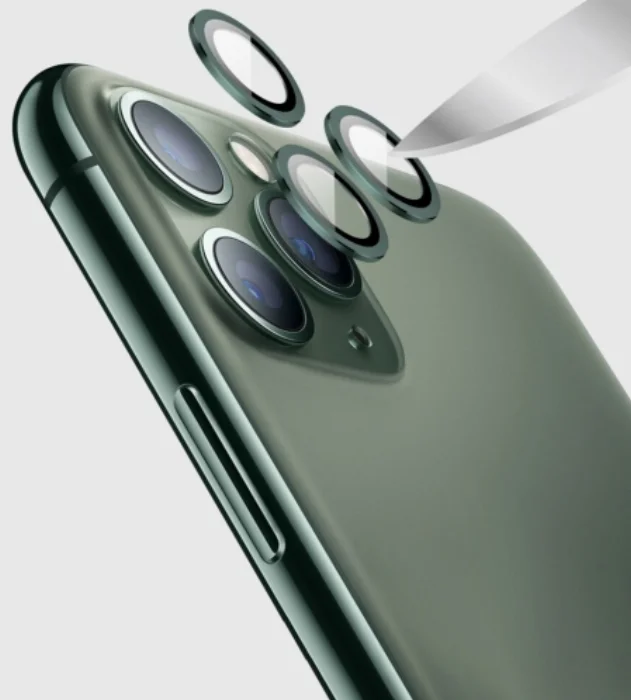 Apple iPhone 12 (6.1) Kamera Lens Koruyucu CL-02 - Yeşil