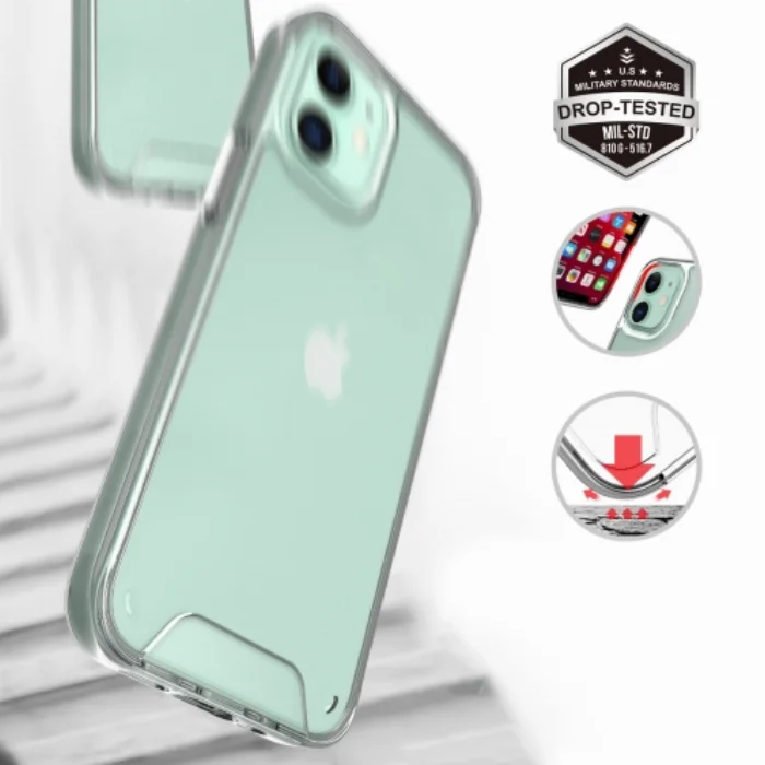 Apple iPhone 12 (6.1) Kılıf Clear Guard Serisi Gard Kapak - Şeffaf