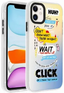Apple iPhone 12 (6.1) Kılıf Desenli Zore Dragon Sert Kapak - Kelimeler