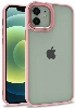 Apple iPhone 12 (6.1) Kılıf Electro Silikon Renkli Flora Kapak - Rose Gold