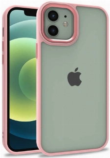 Apple iPhone 12 (6.1) Kılıf Electro Silikon Renkli Flora Kapak - Rose Gold