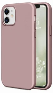 Apple iPhone 12 (6.1) Kılıf İnce Mat Esnek Silikon - Rose Gold