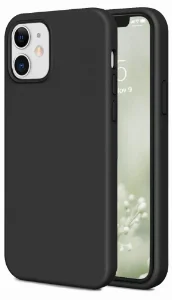 Apple iPhone 12 (6.1) Kılıf İnce Mat Esnek Silikon - Siyah