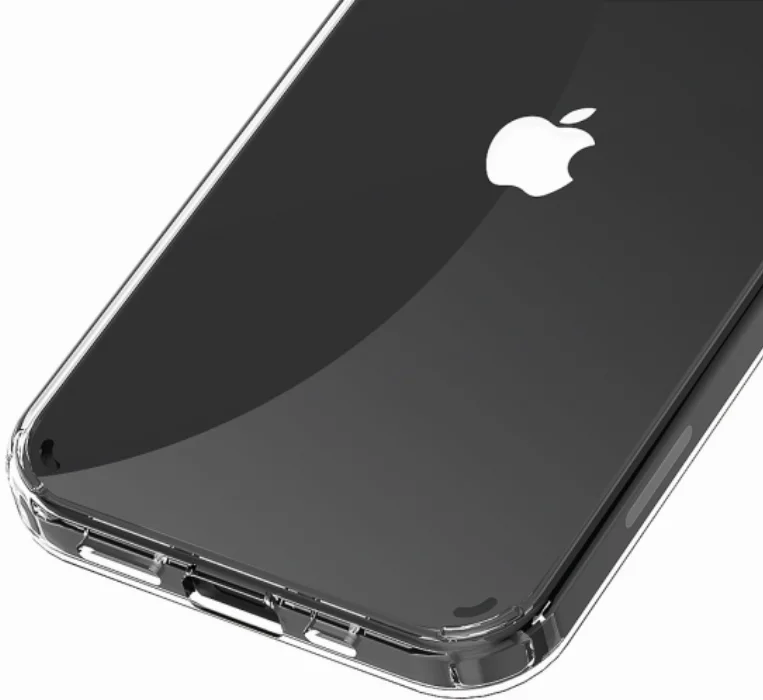 Apple iPhone 12 (6.1) Kılıf Korumalı Kenarları Silikon Arkası Sert Coss Kapak  - Şeffaf