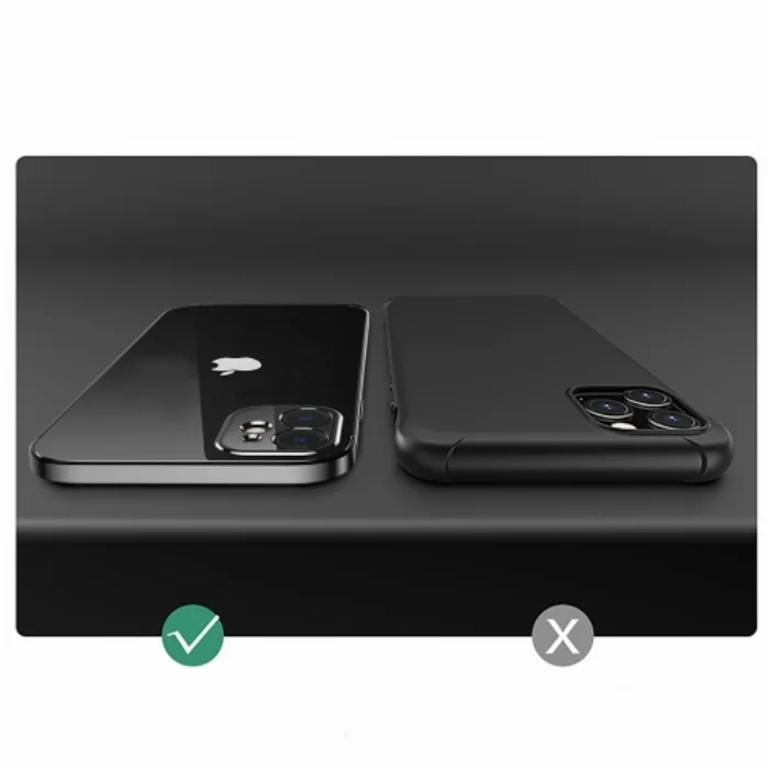 Apple iPhone 12 (6.1) Kılıf Renkli Esnek Kamera Korumalı Silikon G-Box Kapak - Siyah