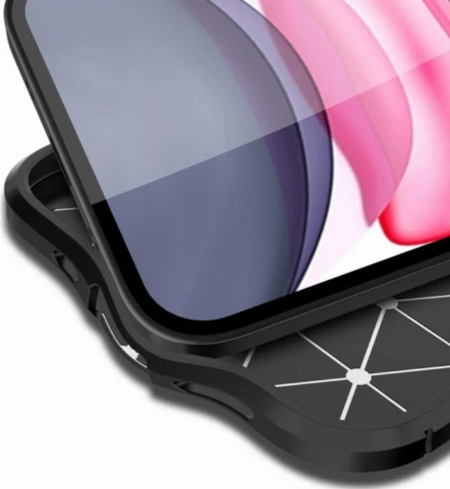 Apple iPhone 12 (6.1) Kılıf Deri Görünümlü Parmak İzi Bırakmaz Niss Silikon - Lacivert