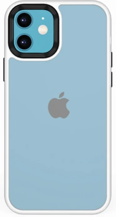 Apple iPhone 12 (6.1) Kılıf Silikon Arkası Şeffaf CANN Kapak - Lacivert