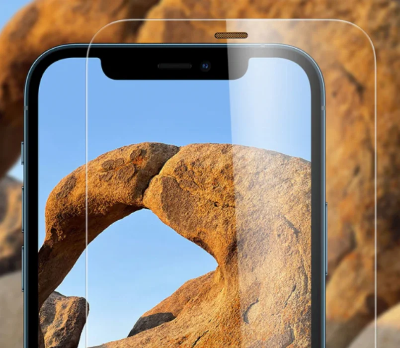 Apple iPhone 12 (6.1) Kırılmaz Cam Tempered Ekran Koruyucu Toz Önleyicili Anti-Dust Vox Glass - Şeffaf