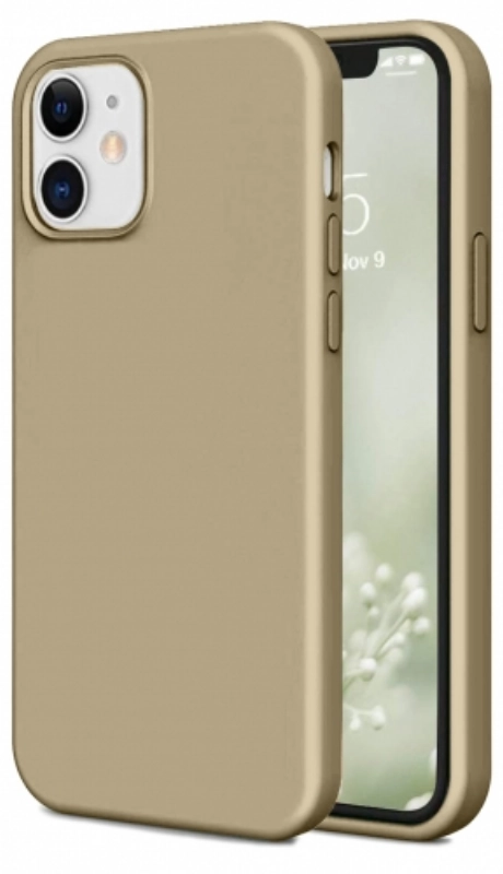 Apple iPhone 12 Mini (5.4) Kılıf İnce Soft Mat Renkli Esnek Silikon Kapak - Gold