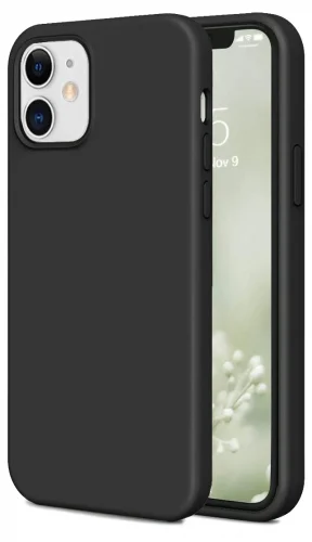 Apple iPhone 12 Mini (5.4) Kılıf İnce Mat Esnek Silikon - Siyah