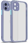 Apple iPhone 12 Mini (5.4) Kılıf Kamera Korumalı Arkası Şeffaf Mat Silikon Kapak - Mor