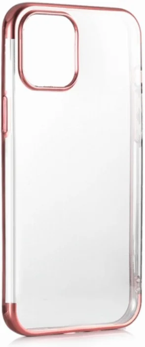 Apple iPhone 12 Mini (5.4) Kılıf Renkli Köşeli Lazer Şeffaf Esnek Silikon - Rose Gold