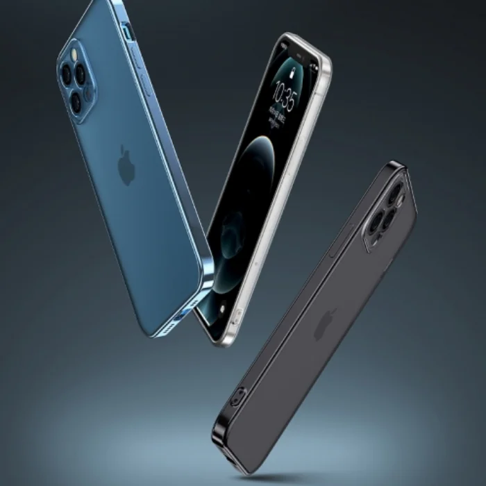 Apple iPhone 12 Pro (6.1) Kılıf Benks Silikon Mat Electroplated 1.2mm Kapak - Mavi