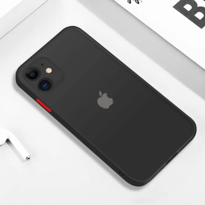 Apple iPhone 12 Pro (6.1) Kılıf Exlusive Arkası Mat Tam Koruma Darbe Emici - Mavi