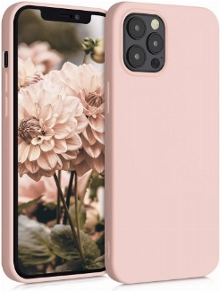 Apple iPhone 12 Pro (6.1) Kılıf İnce Soft Mat Renkli Esnek Silikon Kapak - Rose Gold